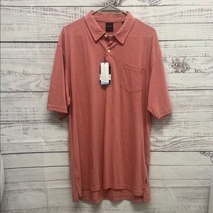 NWT Dunning Men’s Muted Coral Golf Shirt with Chest Pocket
